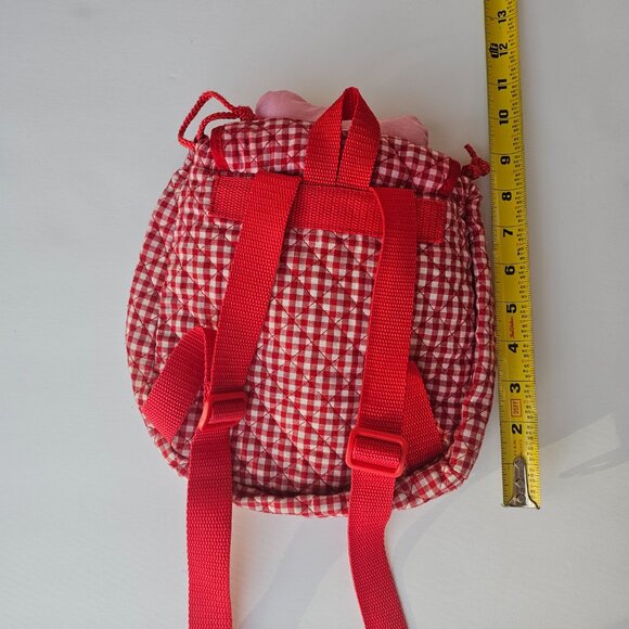 Sanrio Hello Kitty Vintage Mini Backpack Y2K Red Gingham Movable Plush
